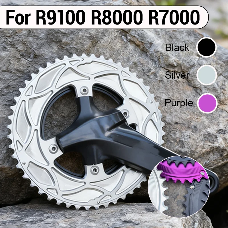 

110 Bcd 4 Arm Chainring For 105 Shimano R7000 R8000 9100 Crank Arm Aero Double Chainring 110bcd Star Aluminum Bicycle Plate