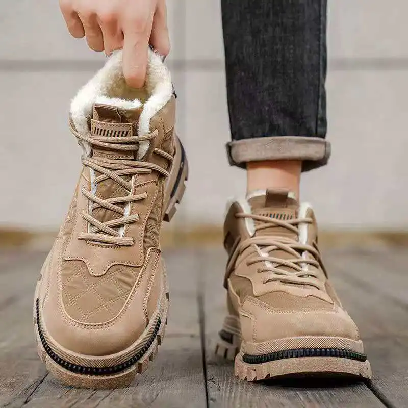 

2026 Winter insulated men's shoes with thick soles retro style anti-slip comfortable casual and warm cotton boots size 39-48