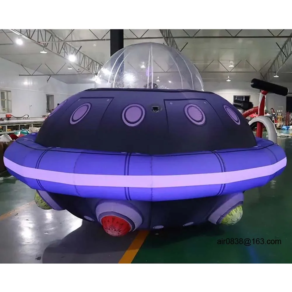 

Hanging Giant Inflatable UFO Balloon With Led Lights Inflatable Flying Saucer Air Spaceship Model For Event Decoration