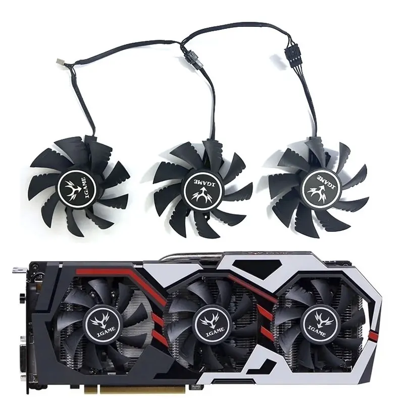 

3 fans 75MM 4PIN GTX 1070Ti GTX 1080 GTX1050 graphics card cooling fan suitable for Colorful graphics card fan igame GTX1060