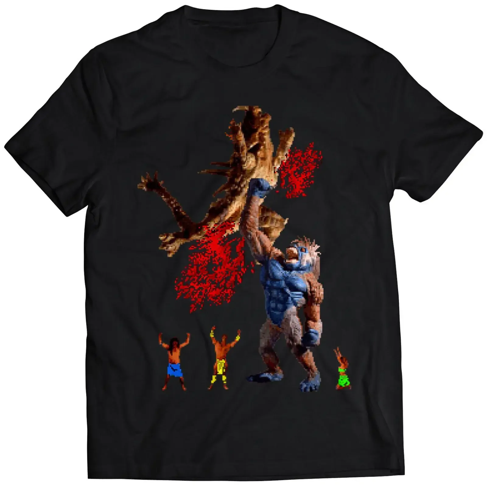 Primal Rage Uppercut T shirt vintage Washed graphic Top For Everyday Wear Casual fashion Stretched homme Breathable