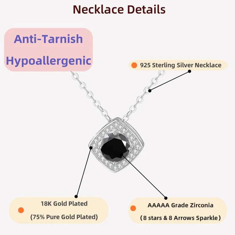 

Ювелирные изделия LAMVOICE для женщин, колье из стерлингового серебра 925 пробы, рождественский подарок, подарок высокого качества, ожерелье из 1-каратного циркония