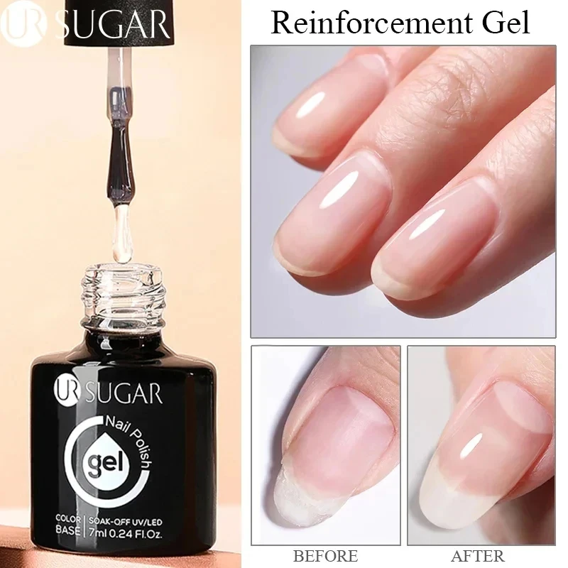 UR SUGAR 7ml Reinforcement Gel Nail Polish Function Gel Thick Base Gel Top Coat Transparent Soak Off UV LED Nail Art Manicure