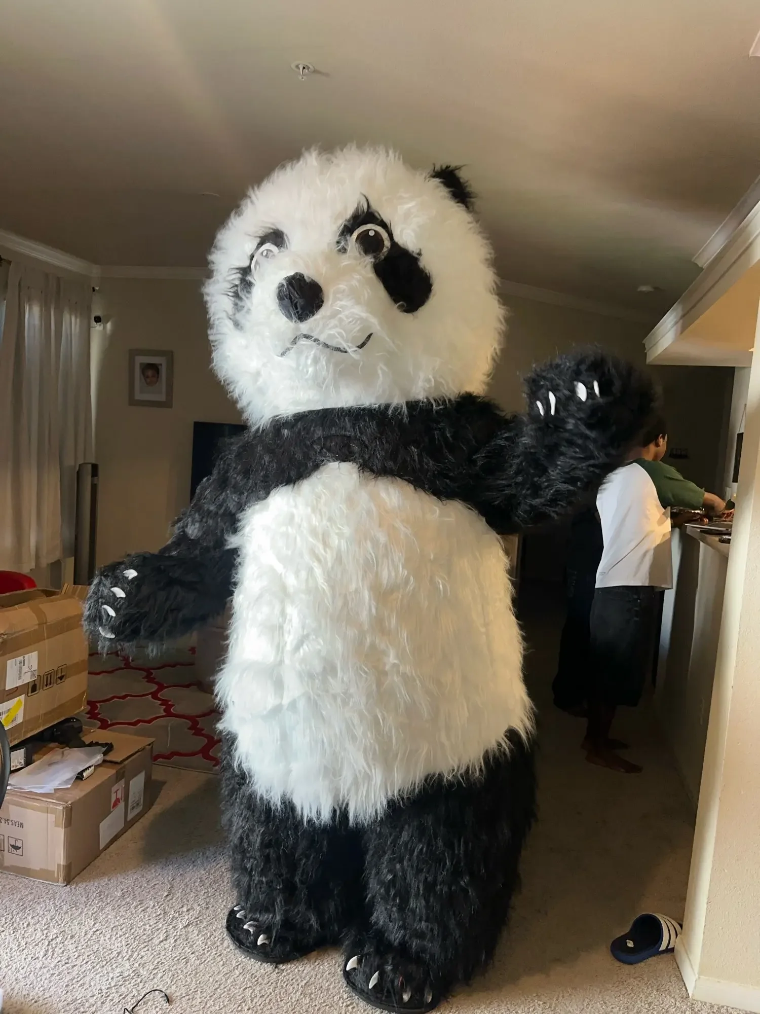 SAYGO Air Inflatable Polar Bear Costume Mascot for Advertising Christmas Halloween Adult Fursuit Furry Carnival Costume Animal