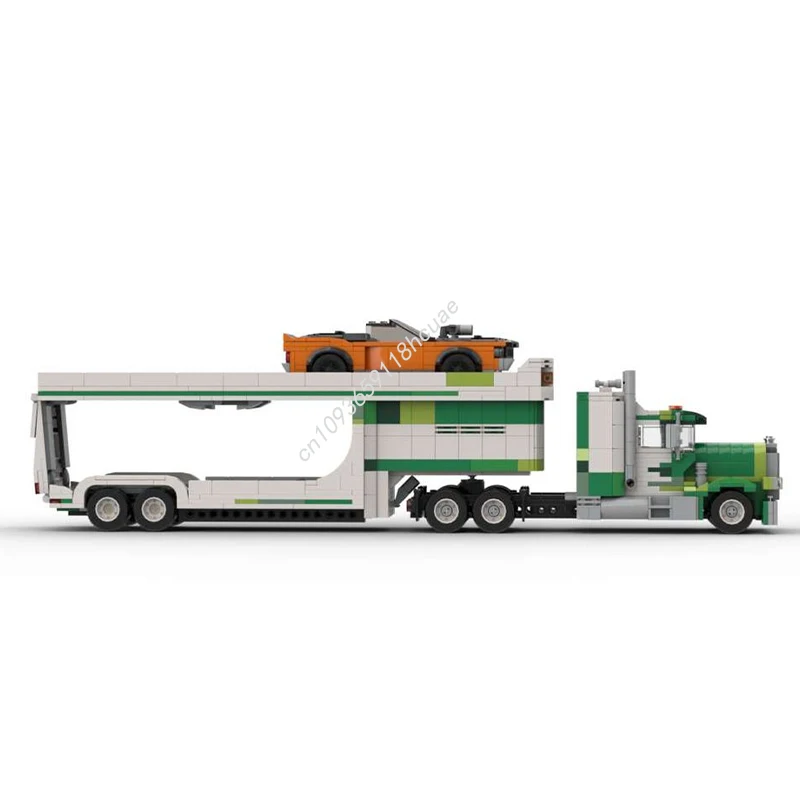 1305 pçs moc carro transportador cidade campeão supercar blocos de construção presente natal inspirador diy arquitetura criativa