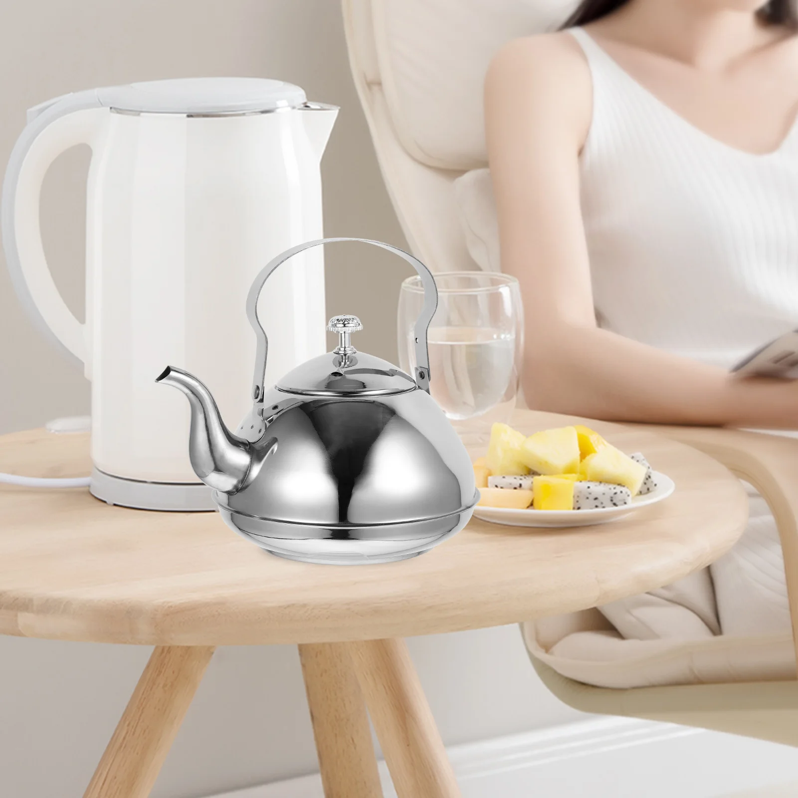 

Stainless Steel Teapot Home Kettle Portable Pots Stove Metal Small Restaurant Water