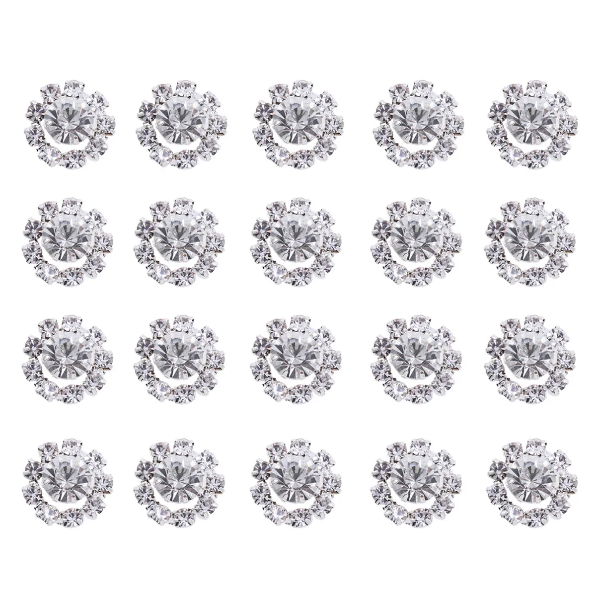 20Pcs Flatback Rhinestones Claw Chain Crystals Craft Rhinestones for Vase Fillers Table Scatters Wedding Party Home Decorations