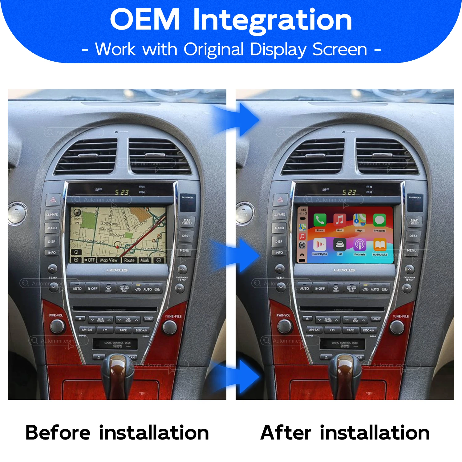 ES350 2009 - 2012 Wireless CarPlay And Android Auto Custom Wholesale Decoder Module Interface Kit For Lexus ES350