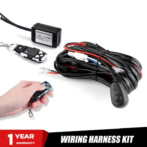 Imagen 1 del producto Kit de interruptor remoto de arnés de cableado de barra de luz LED de 4-52 pulgadas 12V 40A para 1 plomo 2 fusible de plomo interruptor de encendido-apagado 180/300W relé de luz de trabajo