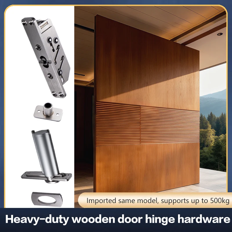 

Heavy Duty Wood Door Offset Axis Rotating Hinge With 90° Positioning Floor Spring No Groove Required For Invisible Door Hinge