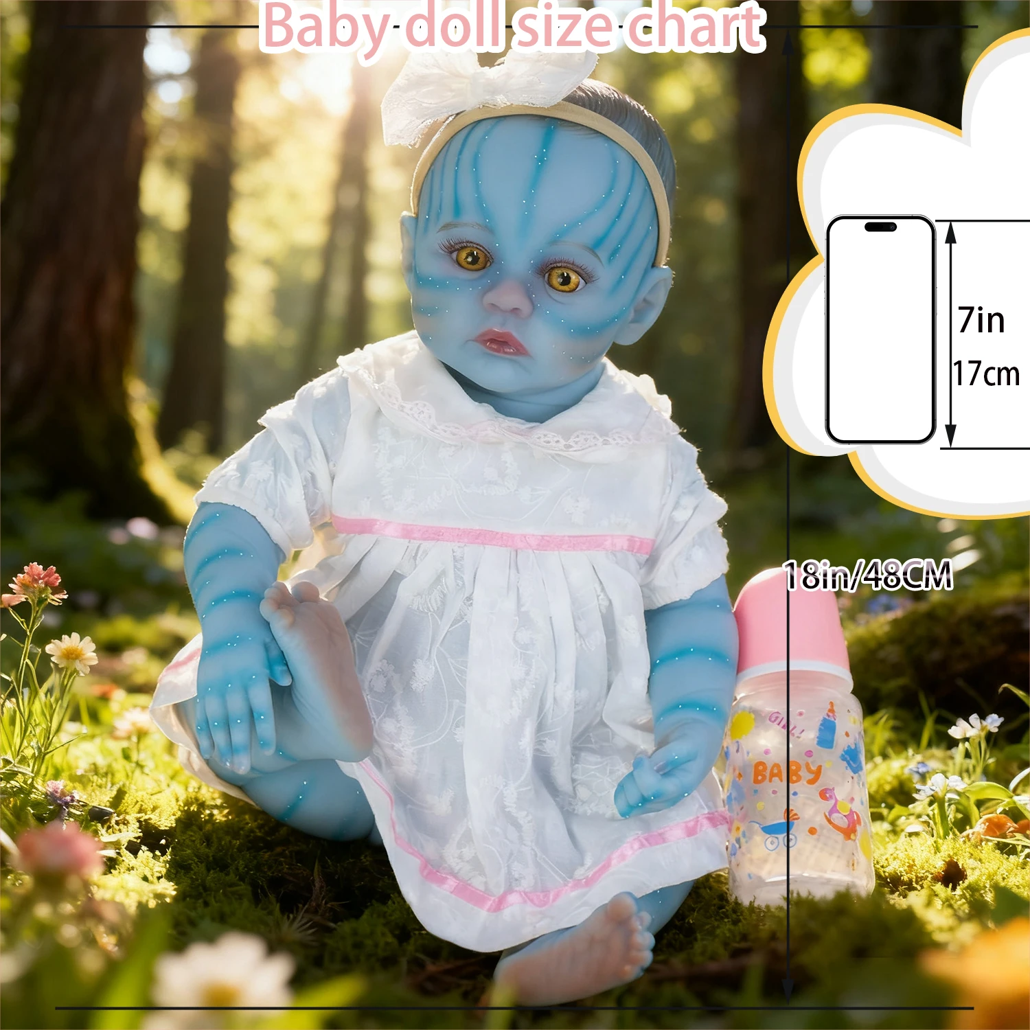 

18inch Reborn Baby Doll Girl Peaches Already Painted Finished Sleeping Newborn Doll Handmade Collectible Art Doll Christmas Gift