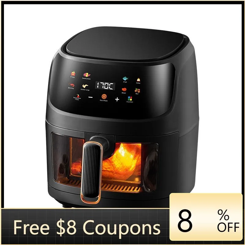 

Умная аэрофритюрница Visual, 8 л, универсальный электрический источник питания, пластик с цветным сенсорным экраном и гарантия 1 год