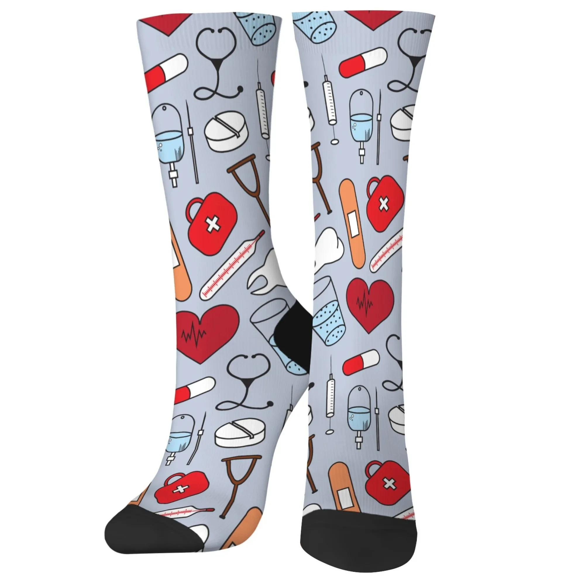 漫画医師看護師治療ツールプリントノベルティソックス原宿かわいい面白い靴下肌に優しいソフト快適な靴下ギフト