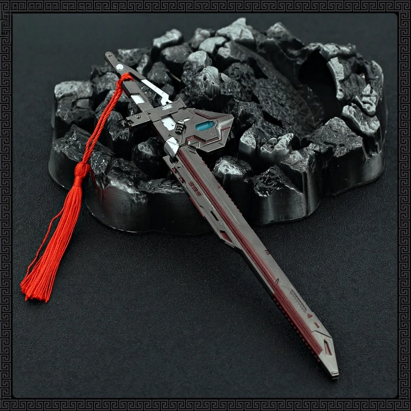 22cm/8.66in Swallowed Star Anime Peripheral Hong Blood Shadow Sword Metal Weapon Model Anime Toy Sword Desktop Ornament Boy Gift