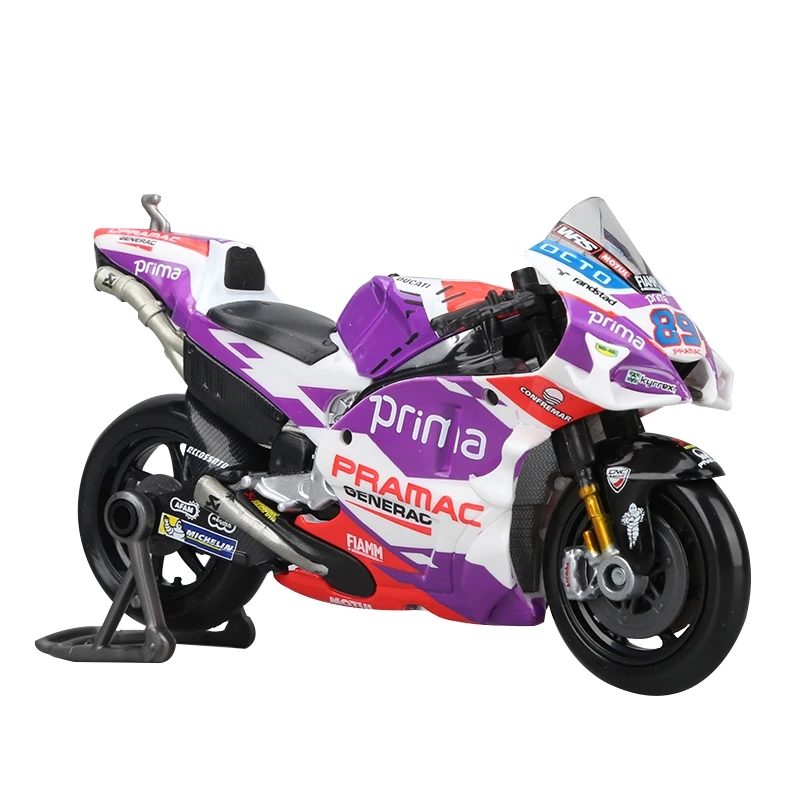 Meritor Figure 1:18 GP Racing Ducati Pramac Racing Simulation Motorcycle Model Car Desktop Ornament Boys' Holiday Collection Gif