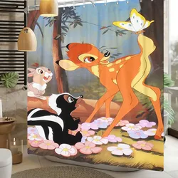 Disney Bambi Shower Items for Bathroom, Cute Screen Bath Curtain, Bright Colors Sets, Full Sets, Luxury, A Great Gift