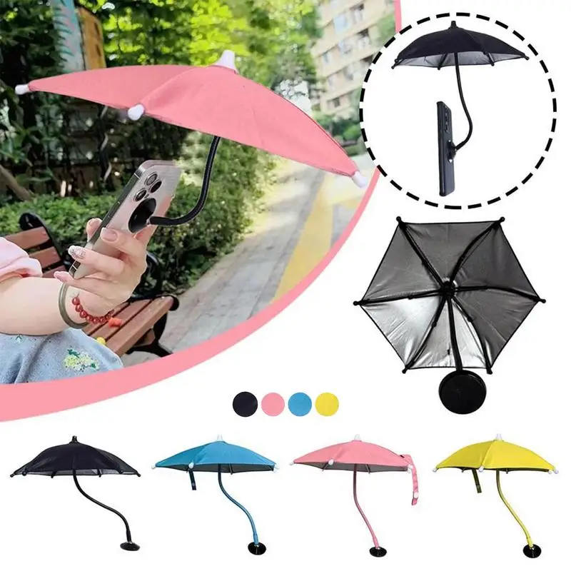 Phone Umbrella Magnetic Phone Stand Sun Suction Cup Stand Creative Outdoor Cell Phone Holder Sun Shade Small cartoon bracket