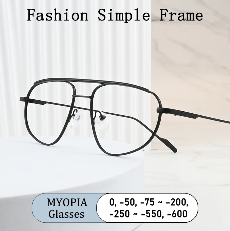 

Brand Design Women Oversized Eyeglass Wide Edge Frame Anti Blue Light Short Sight Prescription Photochromic Myopia Man Glasses