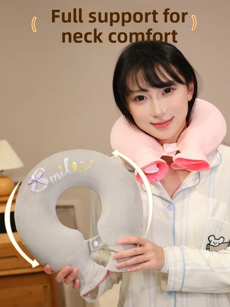 

Therapeutic U-aped Ne Pillow Thiened Hot Water Bag Design for S And Car Use Portable oulder And Ne Support