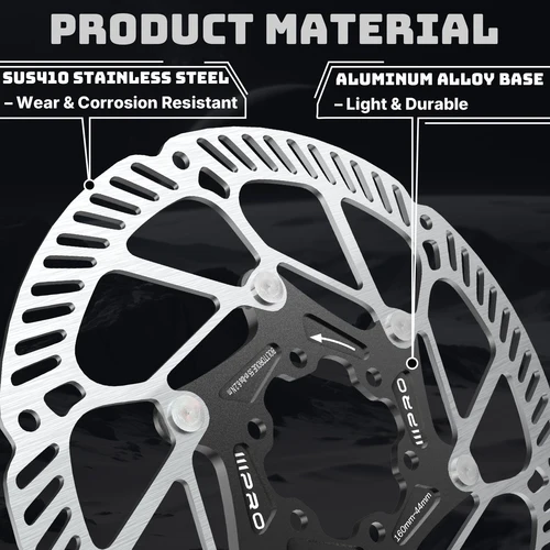 Imagen 2 del producto IIIPRO-Rotor flotante para bicicleta, Rotor de disco de freno para bicicleta de montaña y carretera, Rotores de frenos de bicicleta de 140/160/180/203MM, 6 pernos