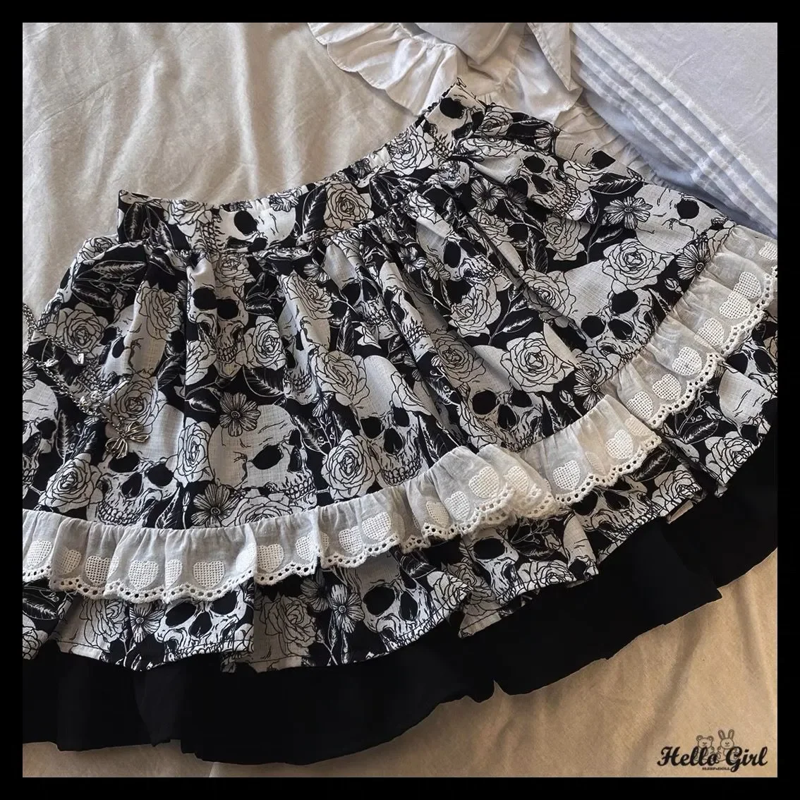 

Gothic Sweet Kawaii Skirts Women Clothes 2000s Y2k Streetwear Skulls Lace Mini Skirt Vintage Aesthetic Kpop Punk short skirts