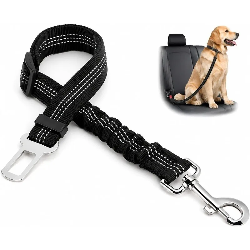 Pet Dog Car Seat Belt Dog Leash Harness Dogs Accessories Supplies Retractable Buffer Elastic Reflective Safety Traction Rope