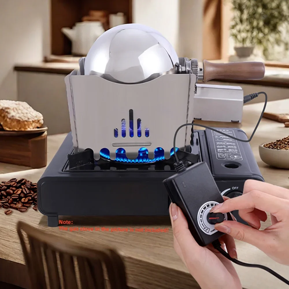 

Electric Coffee Bean Roaster Capacity 50-200G 304 Stainless Steel Spherical Bin Gs Direct Flame Roasting Machine 0-66RPM T10