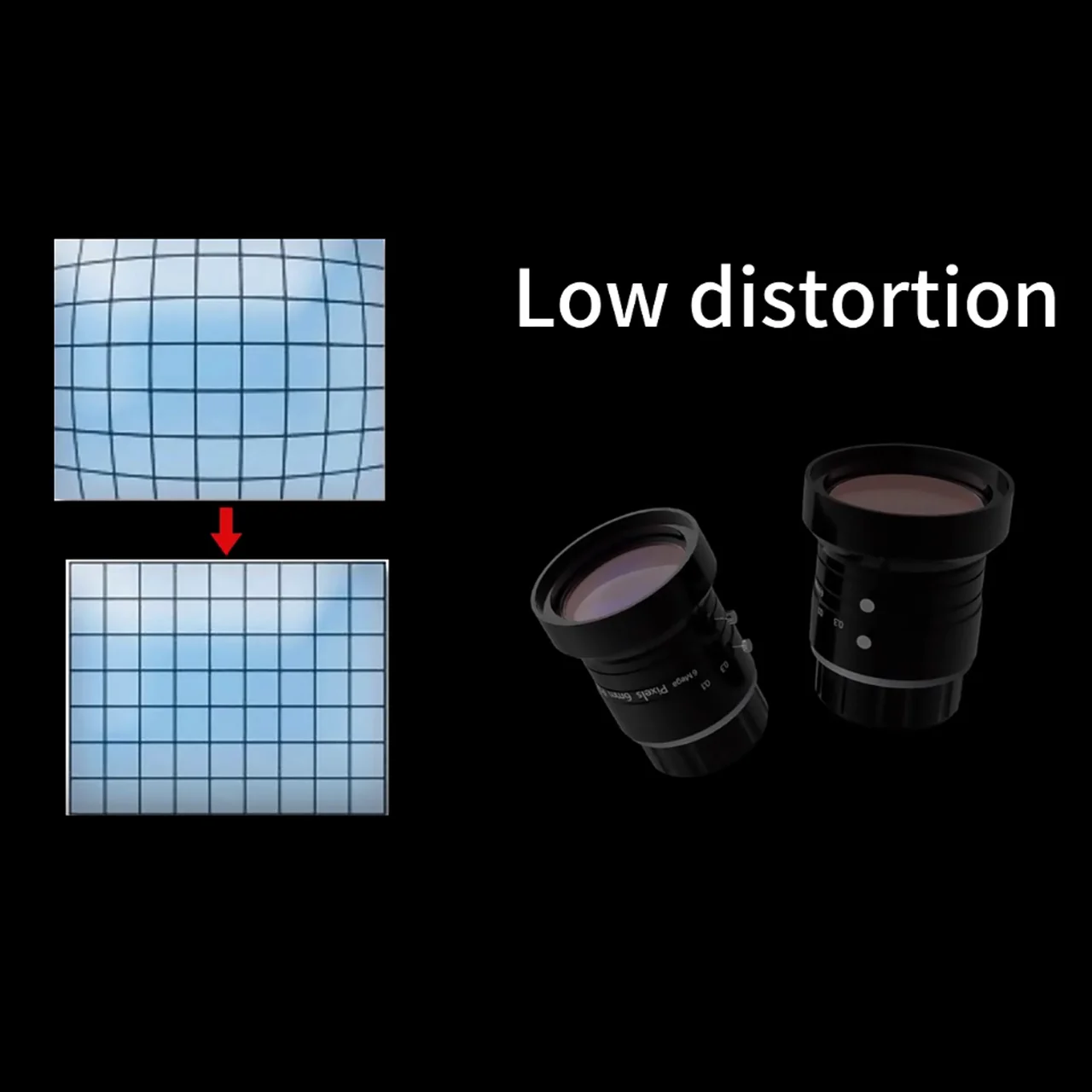 Lente de câmera industrial de alta resolução 1.1" 12mm F2.8 C-Mount Estrutura plano-convexa OEM personalizável