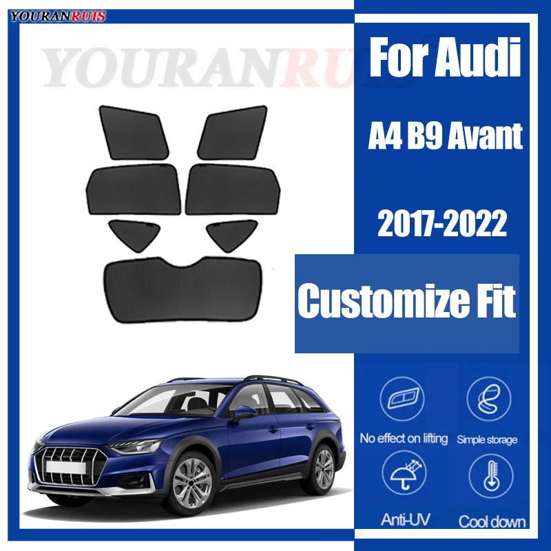 

Настроить для Audi A4 B9 Avant 2017-2022 автомобильные боковые окна солнцезащитные шторы сетчатая теплоизоляция защита конфиденциальности аксессуары