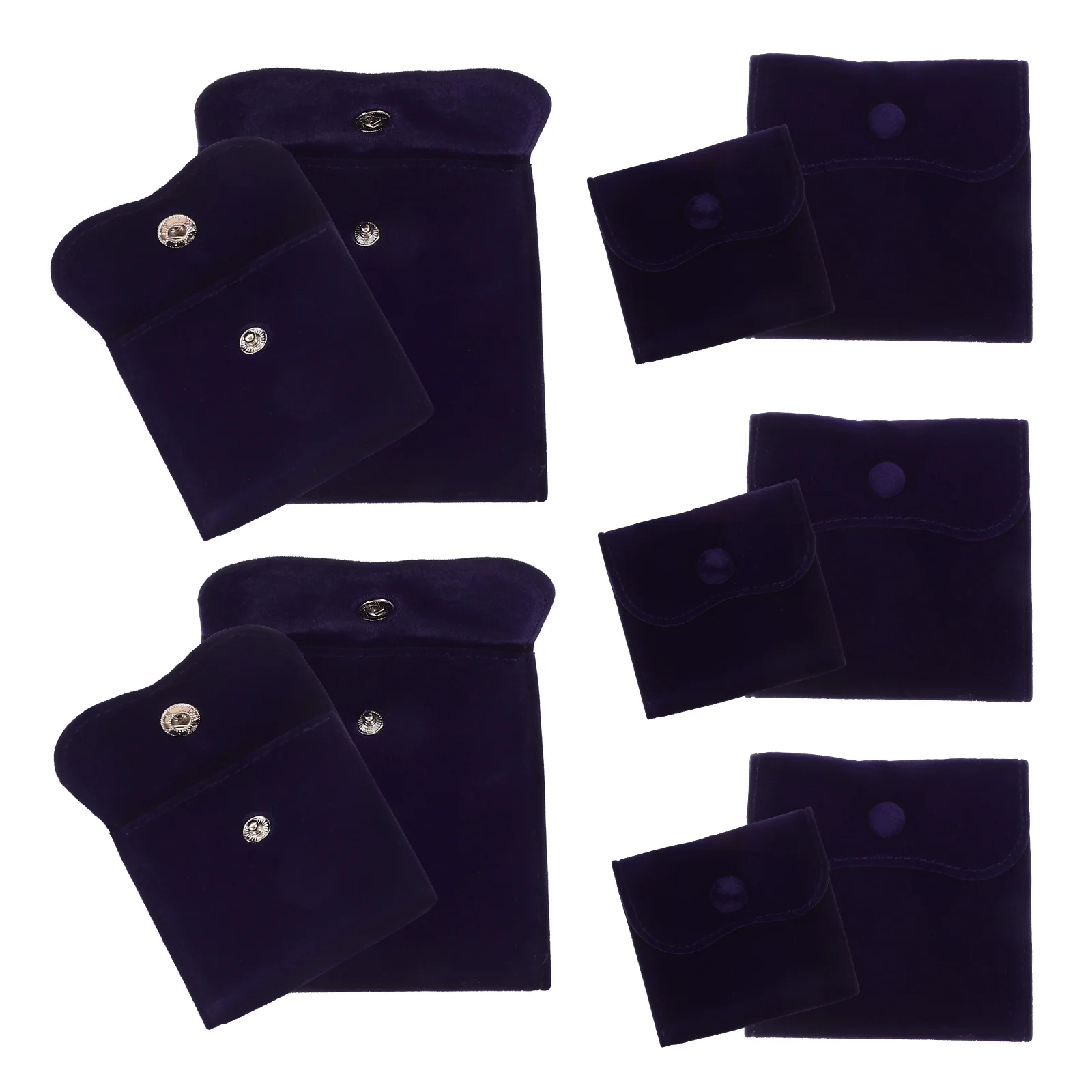 

10pcs Lint Small Jewelry Bags Pouch With Snap Button For Necklace Bracelet Rings Earrings Storage Gift Packaging Organizing