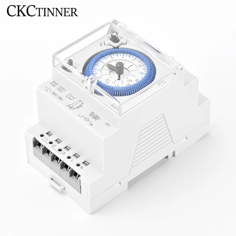 SUL181D AC220V Din Rail Mechanical Timer Relay Electrical Programmable 24 Hour Time Switch 15 Minutes 96 Times