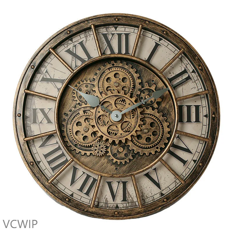 Vintage Silent Retro Wall Clock simple living room american wall clock retro digital kitchen Orologio da parete wall home decor