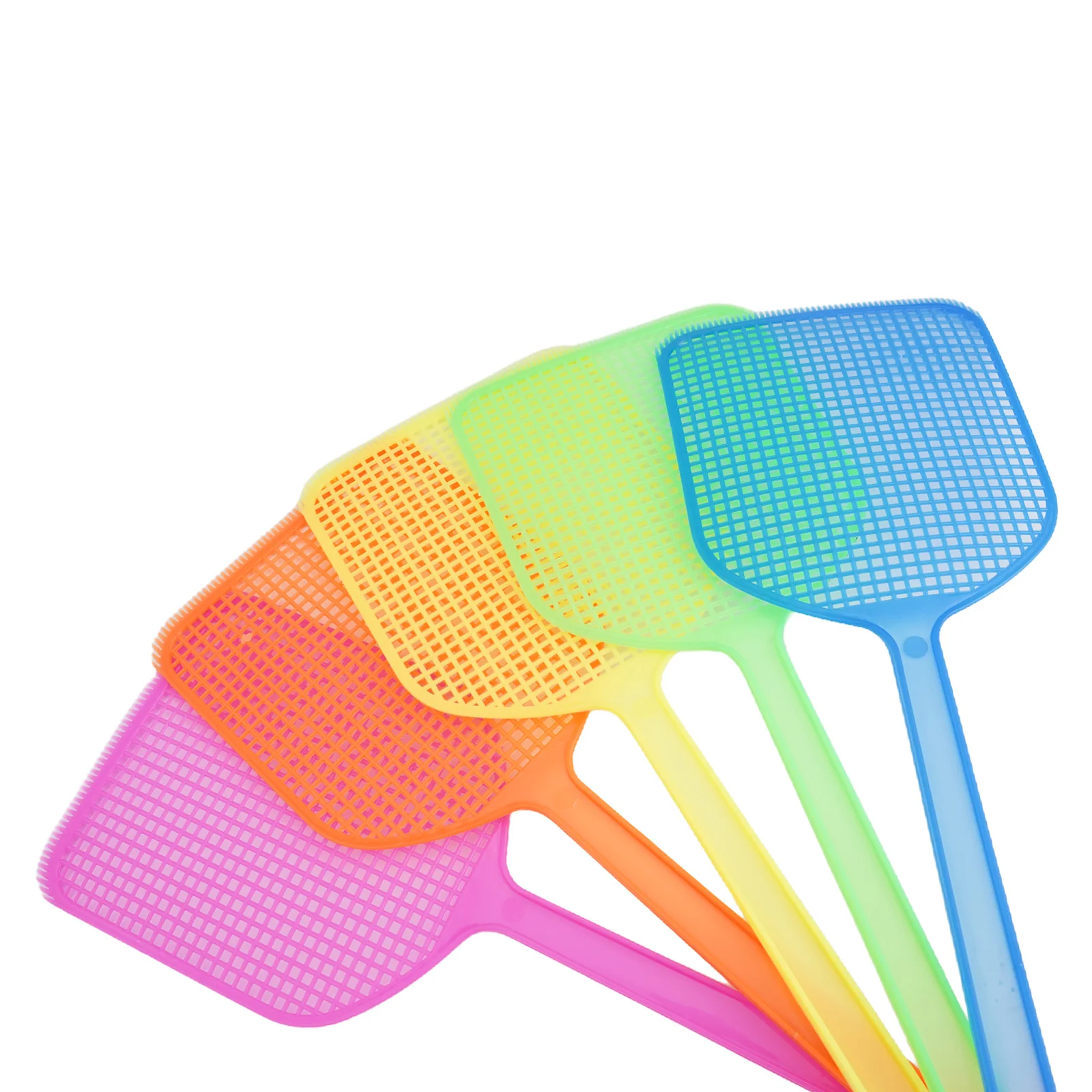 Flies Pat Fly Swatters 5PCS Home Fly Swatter Long Handle Manual Control Solid Color Fly Swatter Practical Flies