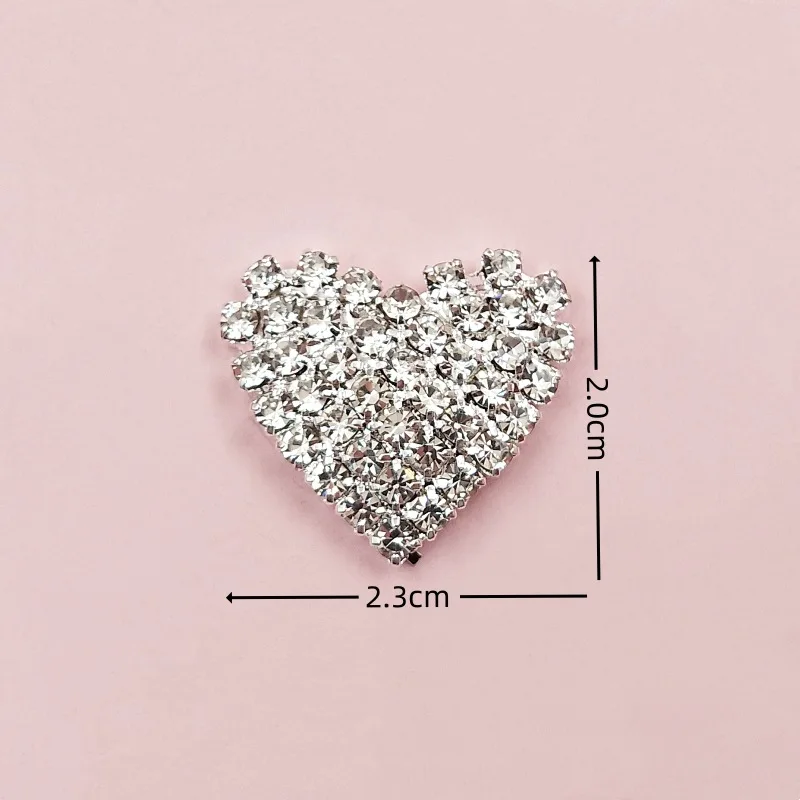 20pcs farfalla cuore ovale strass lega bottone fibbia tallone per abbigliamento capelli da sposa copricapo borsa scarpe accessori ornamento