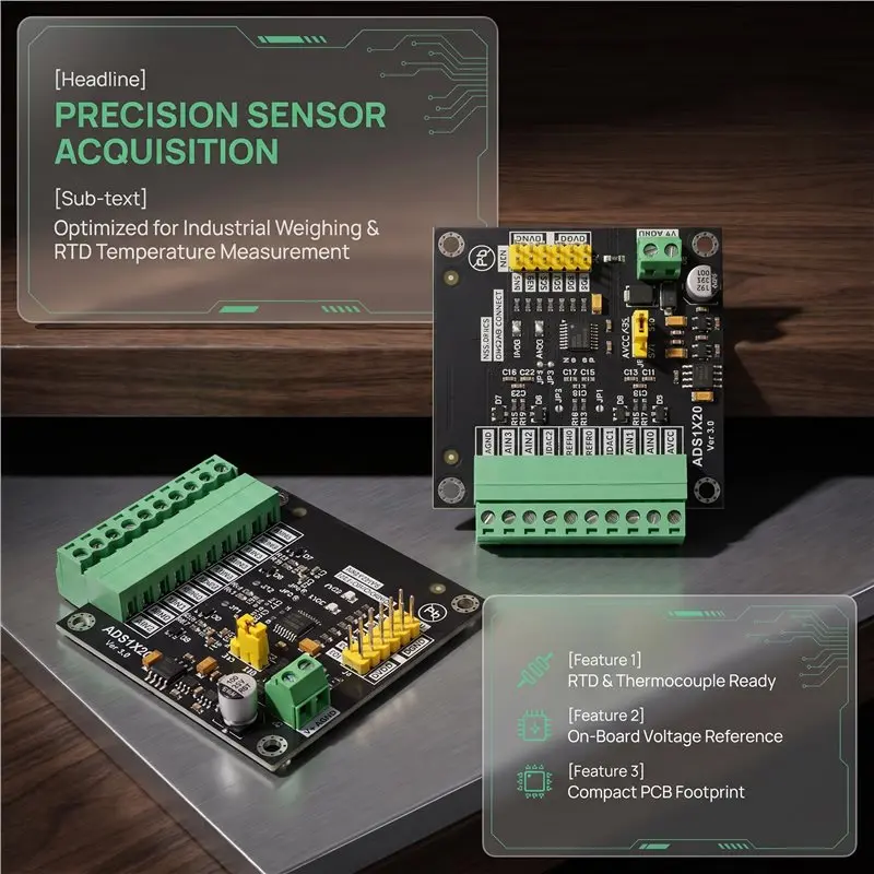 【AA86】ADS1220 24-Bit ADC Module For Industrial Weighing