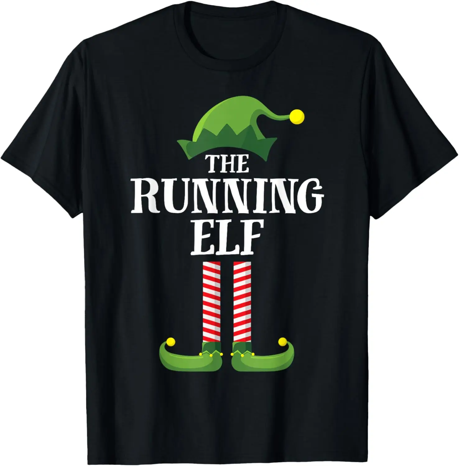 Running Elf Matching Family Group Christmas Party Pyjamas T-Shirt