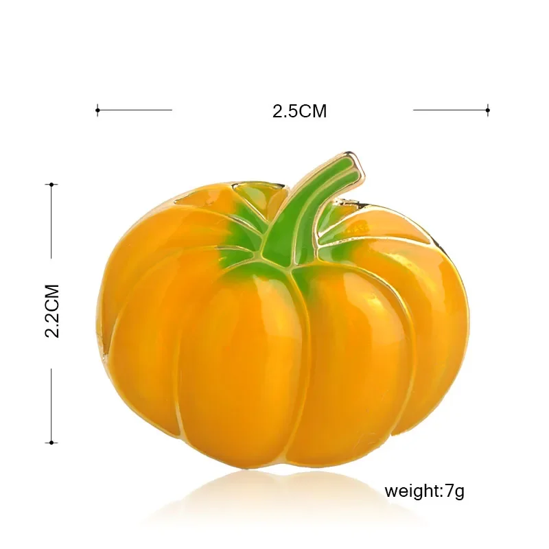Blucome Yellow Pumpkin Vegetables Shape Brooches Enamel Gold Color Pins Women Kids Men Accessories Suit Lapel Pins Badge Gifts