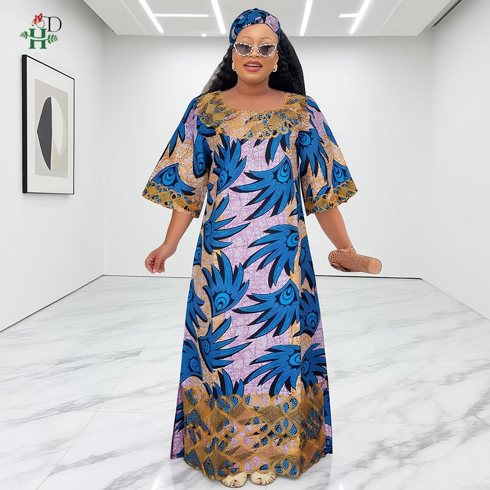 فساتين إفريقية للنساء ملابس تقليدية مطرزة ملابس مطبوعة ثوب بوبو عبايات رداء قفطان بوبو جلابة 2025 جديد