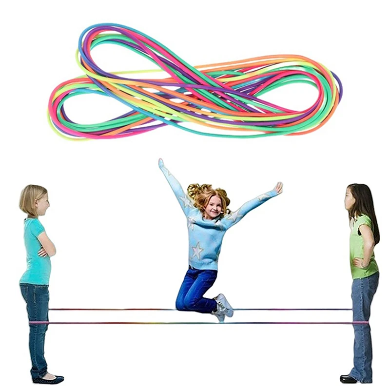 1 Piece Kids Skipping Rope Training Toys 5-10m Jump Rope Rubber Band Motion Toy Jumping Workout Exercise Nylon Girl Gift