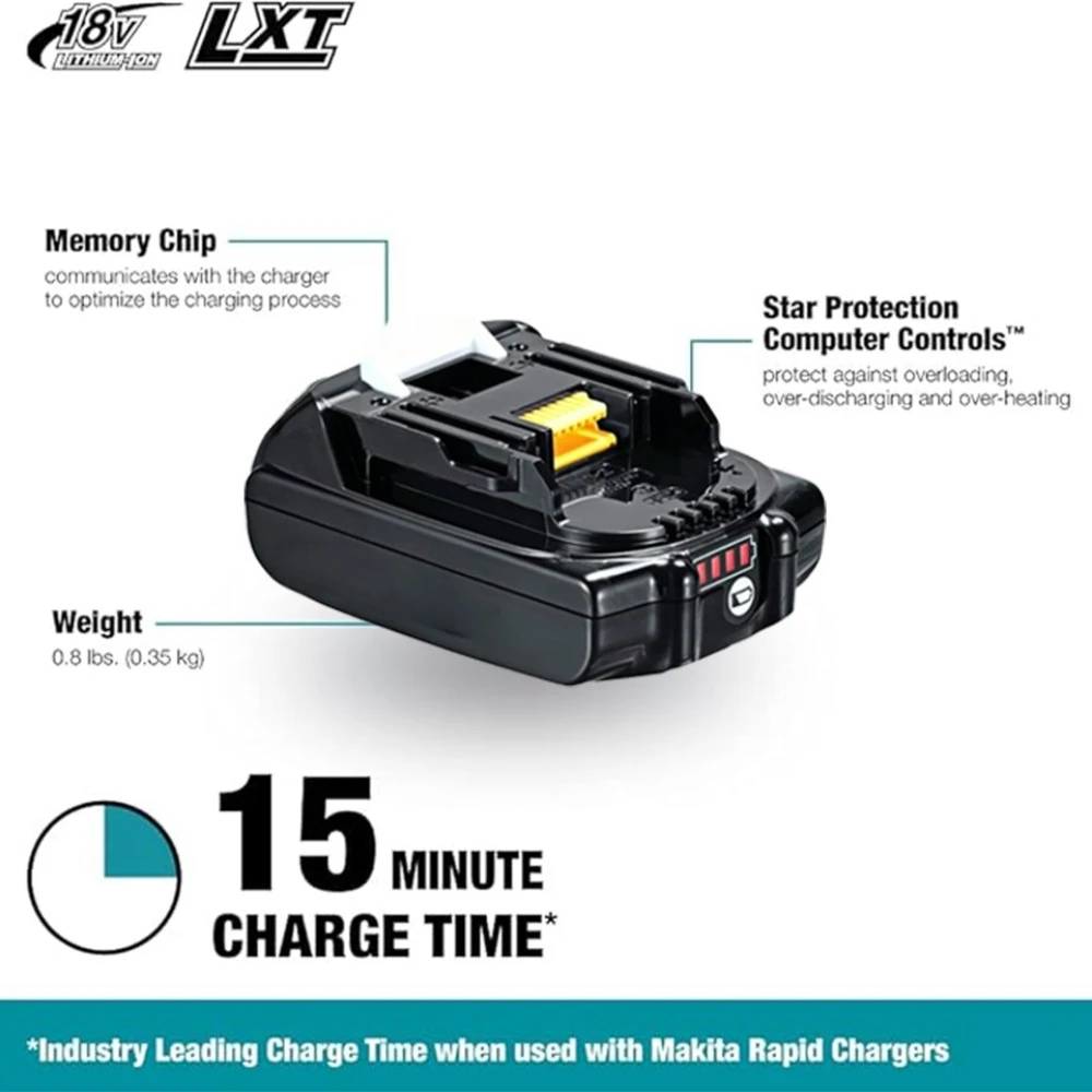 

For Makita 3Ah 100% Original for Makita 18V Battery BL1830B BL1850B BL1850 BL1840 BL1860 BL1815 Replacement Lithium Battery