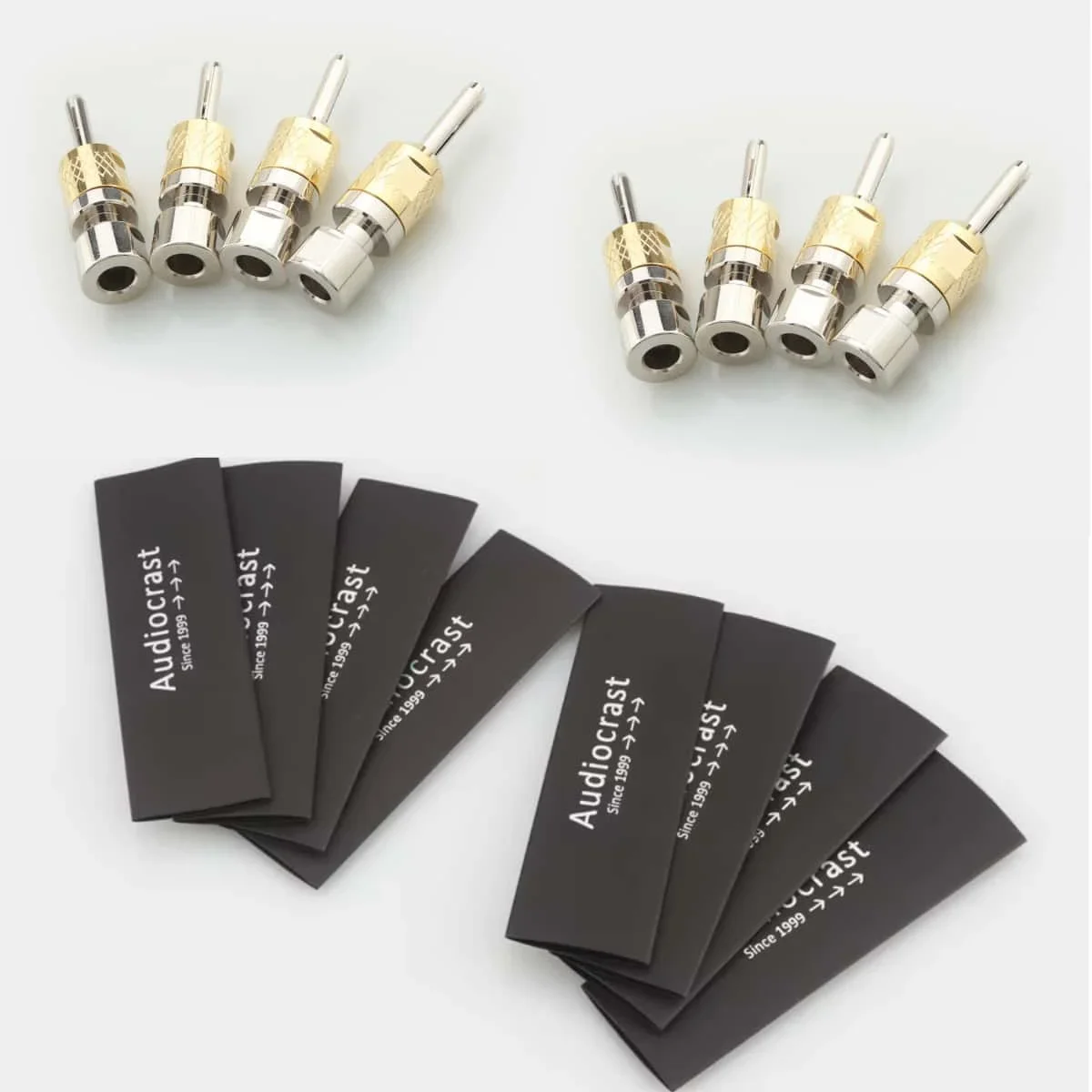 Audiocrast Locking Banana Plug,Y Fork Dual Use Gold Plated Speaker Cable Connector Screw For HIFI Amplifier Binding Post,4/8PCS