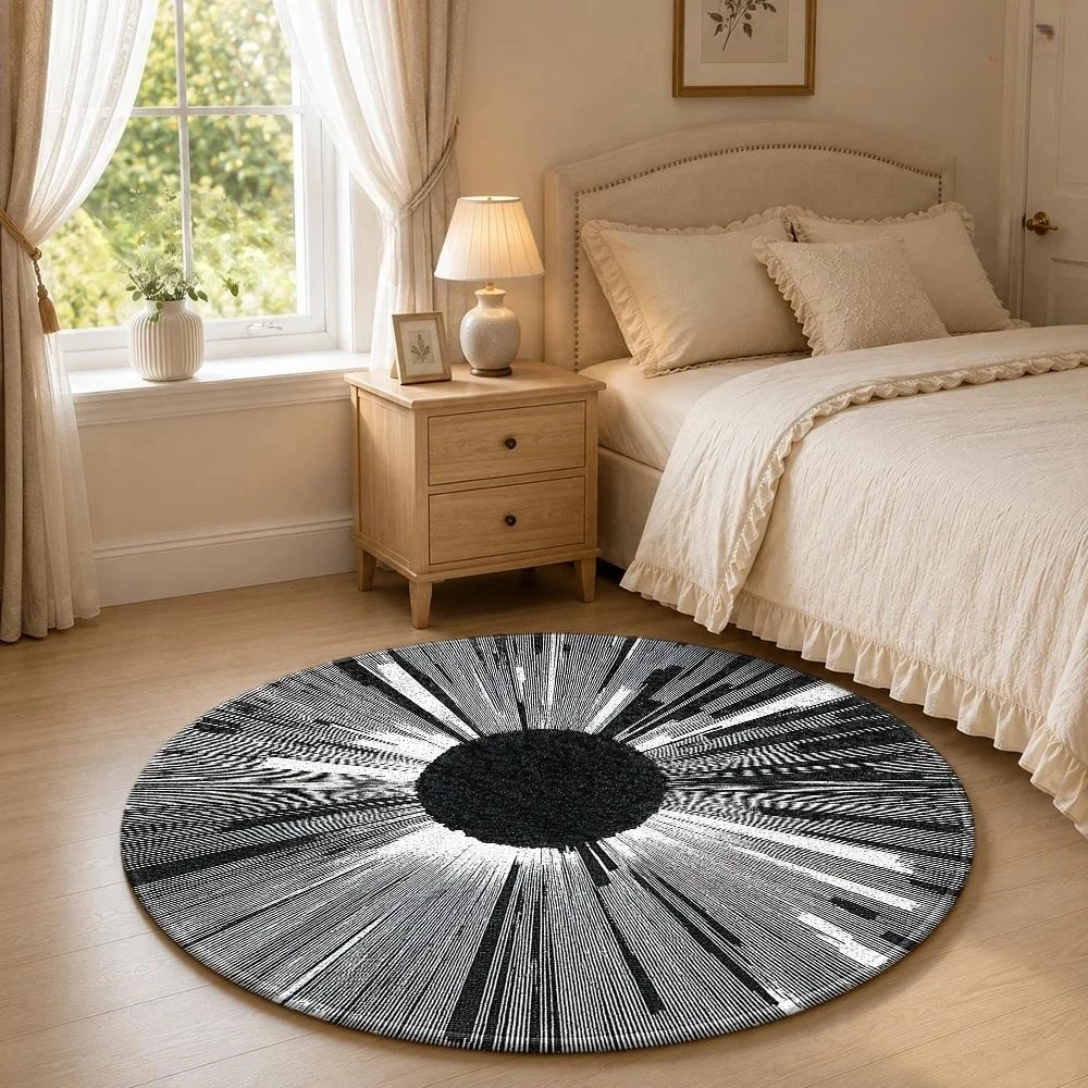 Karpet Bulat Modern Warna Krem - Home Decor Lighting Wholesale ulasan dan harga