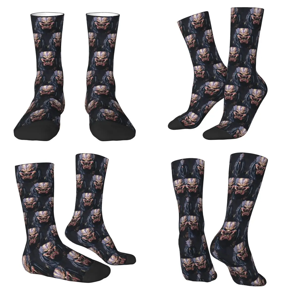 Predator Smile Horror Xenomorph Alien Monster Socks Harajuku Stockings All Season Long Socks for Man Woman Valentine's Day