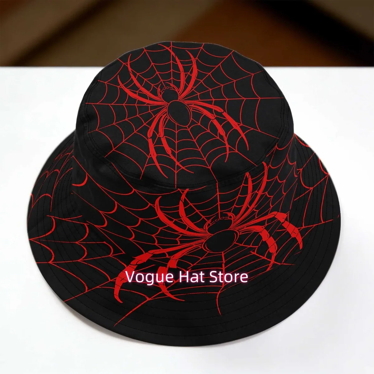 1pc Red Spider Web & Spider Bucket Hat - Lightweight Comfortable Cap Suitable for Daily Wear, Travel, School,, Graduation Gifts,