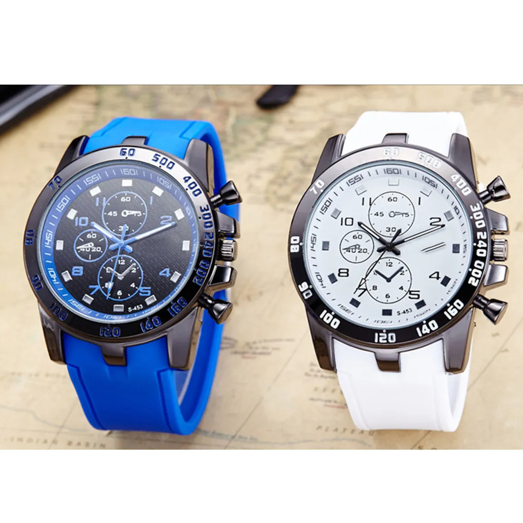 Men Sports PU Strap Wristwatch Male Analog Life Waterproof Date Calendar Outdoor Alloy Watch