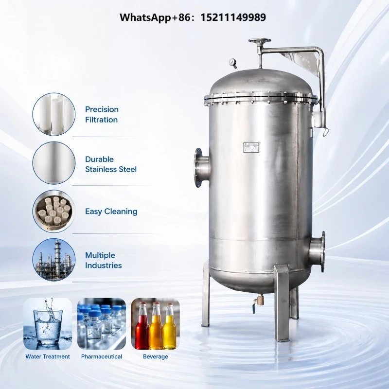 DZ Stainless Steel 0.1~60m Cartridge Filter Equipment 1.5T/H Flow Rate for Suspended Solids Interception Fine Industry