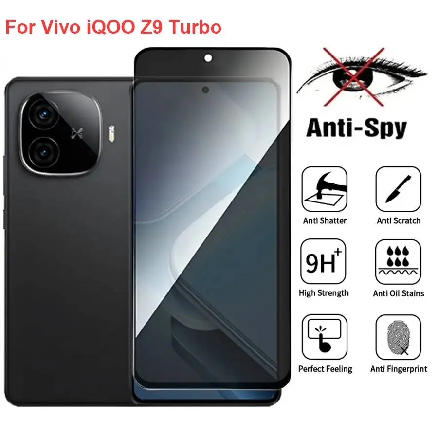 

Vivo Iqoo Z9 Anti Spy Privacy Tempered Glass Protector Compatible For Iqooz9 Turbo Full Cover Screen Phone Film
