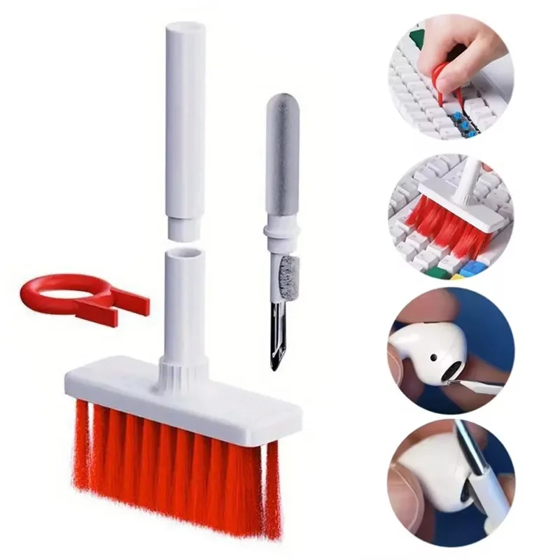 5 In 1 Keyboard Cleaning Brush Kit Keycap Puller Earbuds Cleaner For Airpods Pro 1 2 3 Bluetooth Earphones Case Cleaning Tool