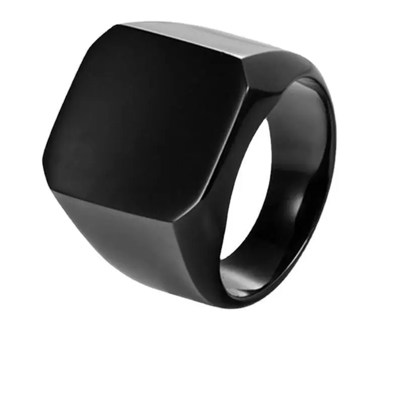 New Arrival Men\'s Ring Men\'s Domineering Business Ring Type Glossy Square Luxury Jewelry for Men Wholesale TRENDY