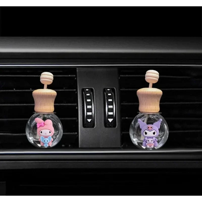 8ML Sanrio Kuromi Perfume Bottle Air Outlet Cute Car Perfume Clip Sanrio Car Aromatherapy Bottle Ornament Kawaii Kitty Ornament